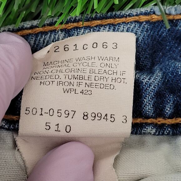 Vintage LEVIS 510 Ripped Jeans 30x29 Faded Stonewash - Picture 9 of 16